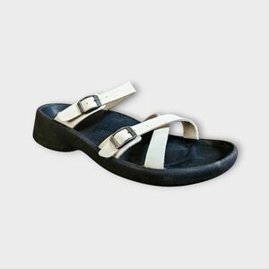 Birkenstock Tatami White Vegan Leather Strap Rubber Sandals